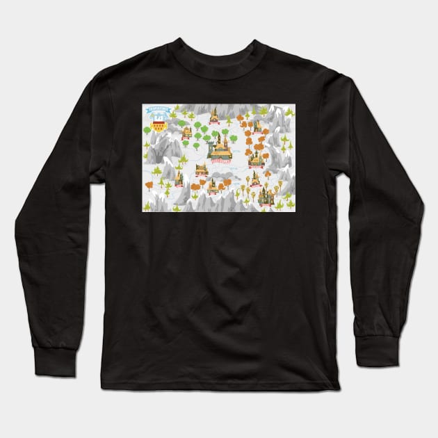 Transylvania Pictorial Map Long Sleeve T-Shirt by qpiii